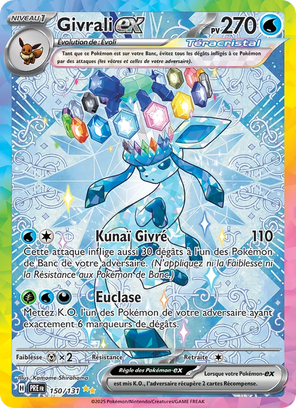 Carte Pokémon Givrali-ex 150/131 de l'extension Évolutions Prismatiques