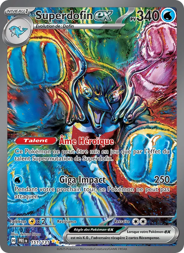 Carte Pokémon Superdofin-ex 151/131 de l'extension Évolutions Prismatiques