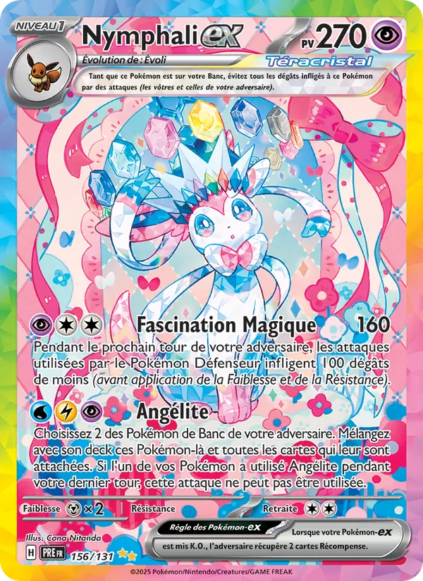 Carte Pokémon Nymphali-ex 156/131 de l'extension Évolutions Prismatiques
