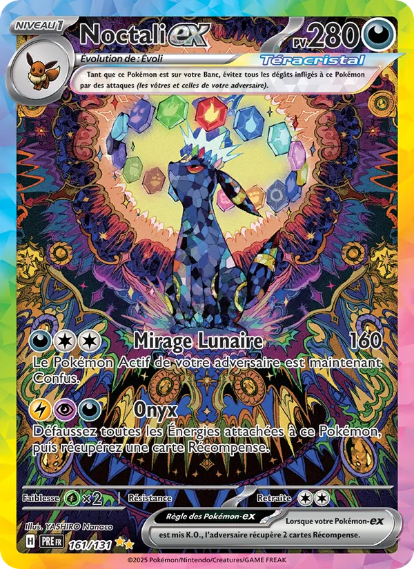 Carte Pokémon Noctali-ex 161/131 de l'extension Évolutions Prismatiques