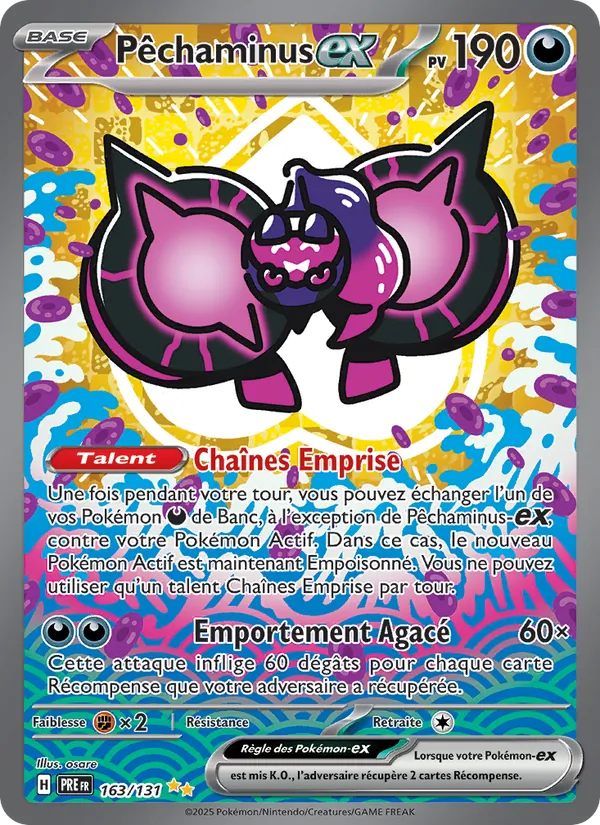 Carte Pokémon Pêchaminus-ex 163/131 de l'extension Évolutions Prismatiques