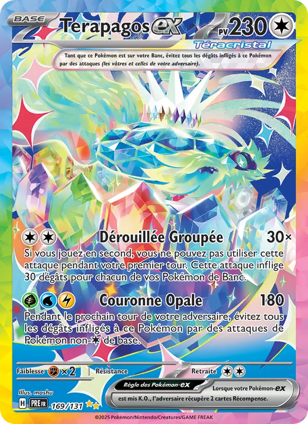 Carte Pokémon Terapagos-ex 169/131 de l'extension Évolutions Prismatiques