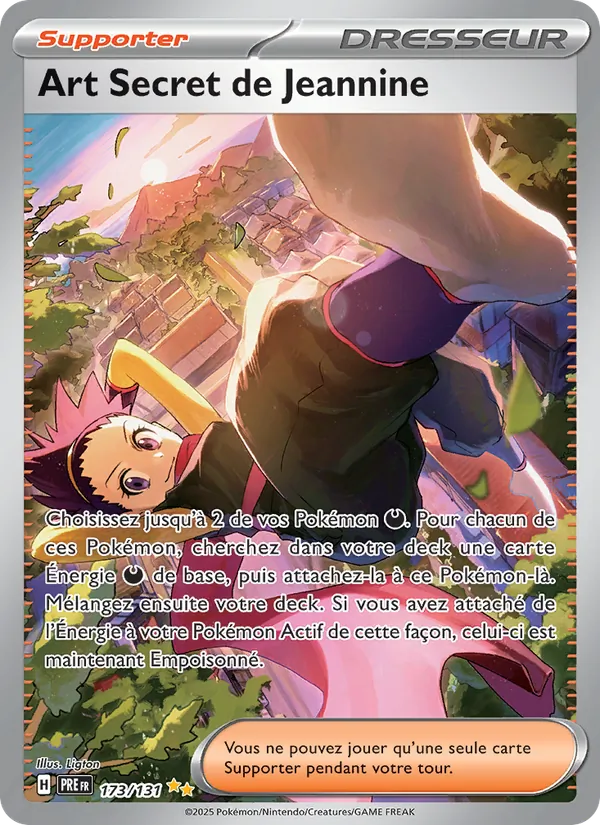 Carte Pokémon Art Secret de Jeannine 173/131 de l'extension Évolutions Prismatiques