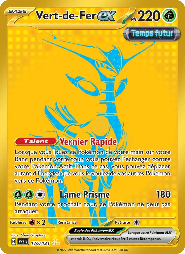 Carte Pokémon Vert-de-Fer-ex 176/131 de l'extension Évolutions Prismatiques
