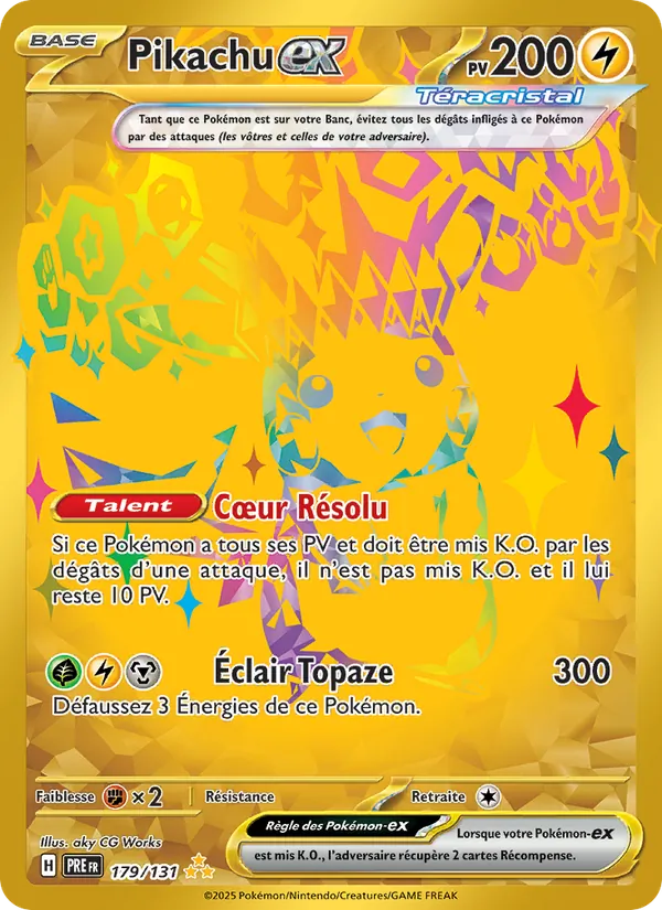 Carte Pokémon Pikachu-ex 179/131 de l'extension Évolutions Prismatiques