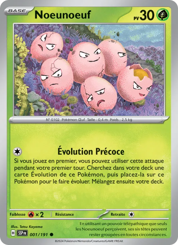 Carte Pokémon Noeunoeuf 001/191 de l'extension Étincelles Déferlantes