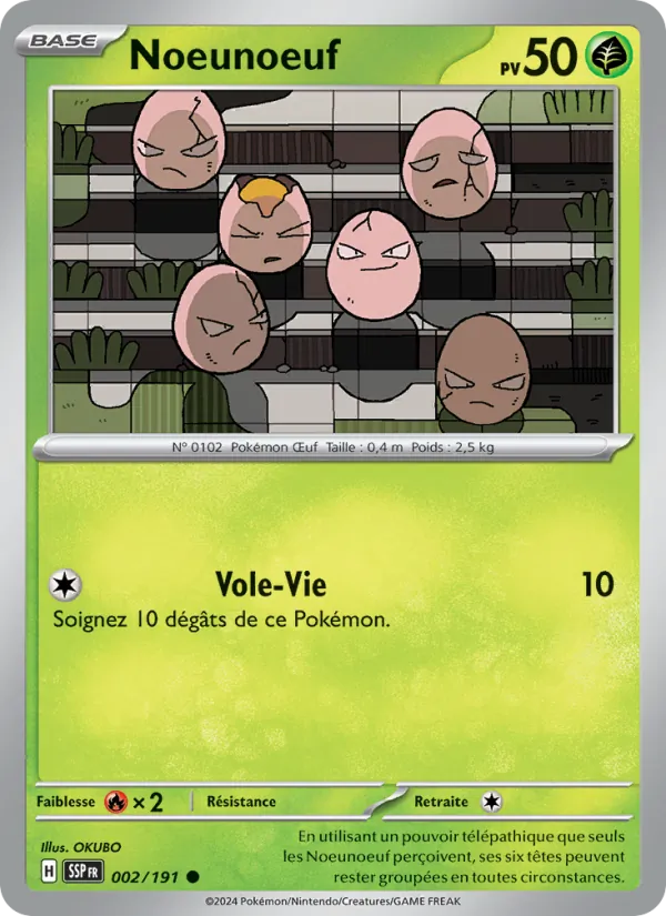 Carte Pokémon Noeunoeuf 002/191 de l'extension Étincelles Déferlantes