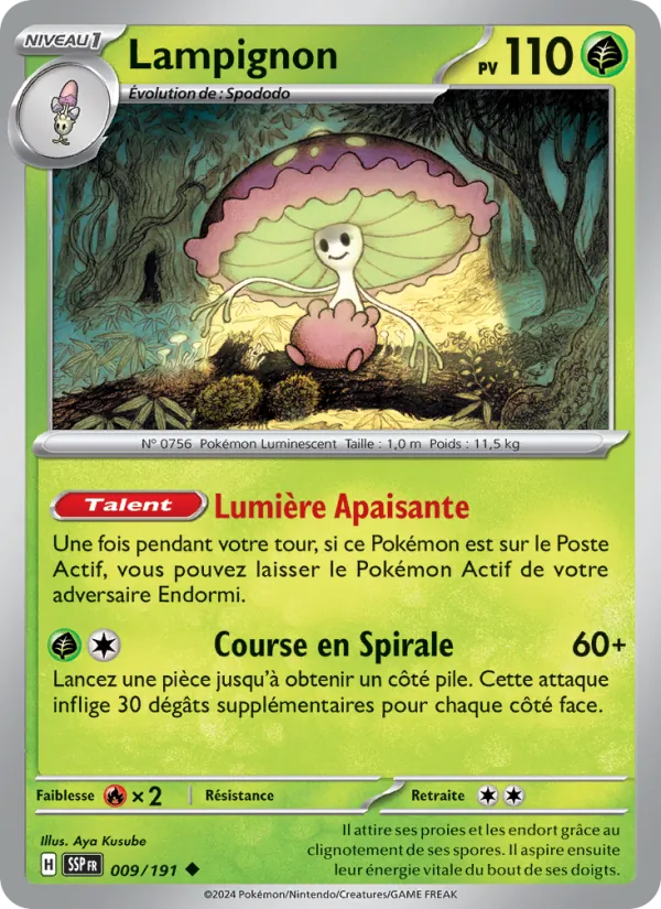 Carte Pokémon Lampignon 009/191 de l'extension Étincelles Déferlantes