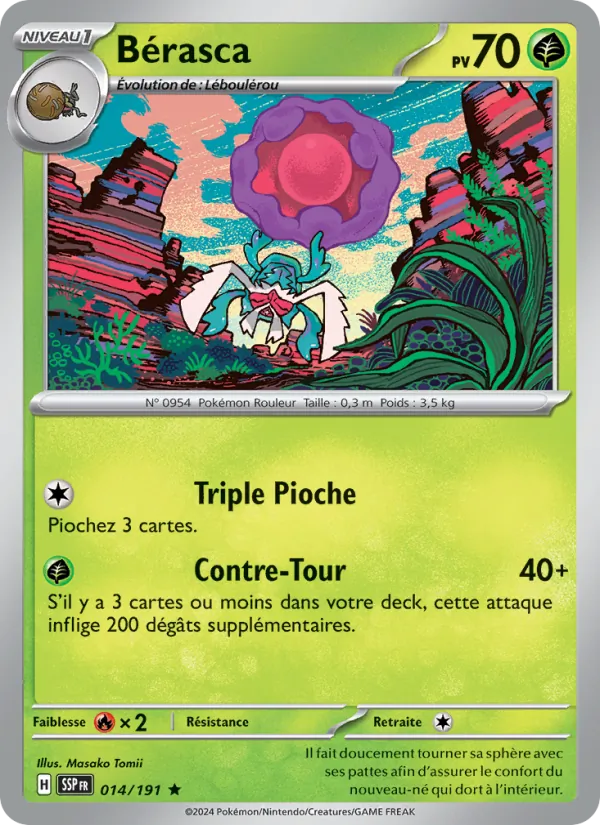 Carte Pokémon Bérasca 014/191 de l'extension Étincelles Déferlantes