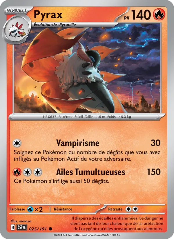 Carte Pokémon Pyrax 025/191 de l'extension Étincelles Déferlantes