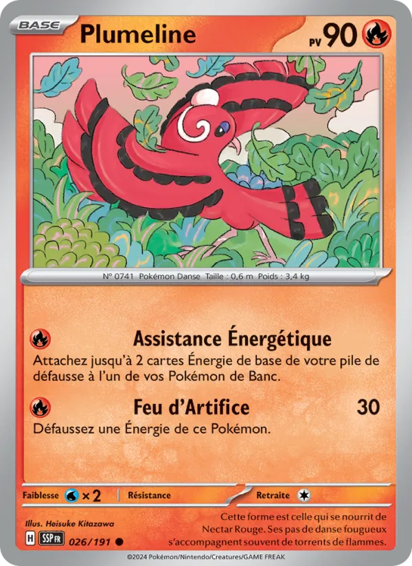 Carte Pokémon Plumeline 026/191 de l'extension Étincelles Déferlantes