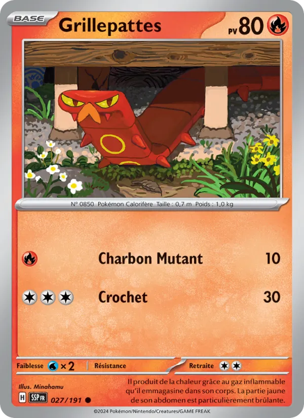 Carte Pokémon Grillepattes 027/191 de l'extension Étincelles Déferlantes
