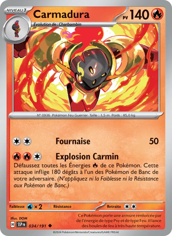 Carte Pokémon Carmadura 034/191 de l'extension Étincelles Déferlantes