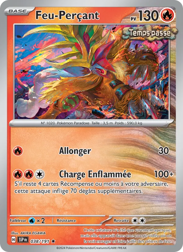 Carte Pokémon Feu-Perçant 038/191 de l'extension Étincelles Déferlantes