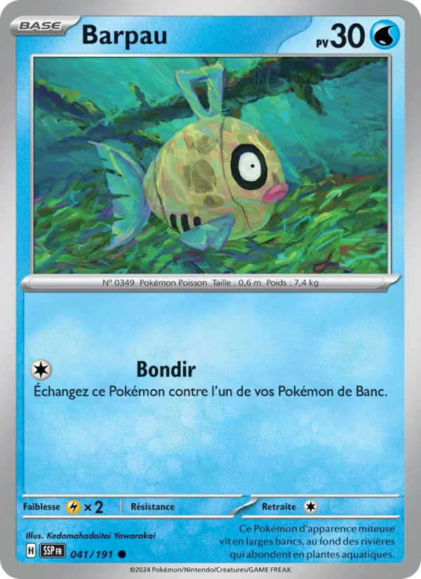 Carte Pokémon Barpau 041/191 de l'extension Étincelles Déferlantes