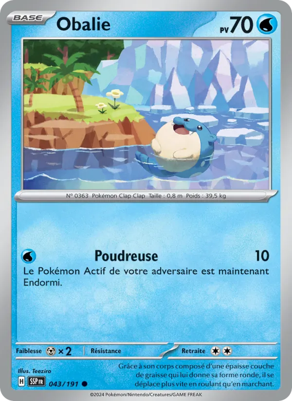 Carte Pokémon Obalie 043/191 de l'extension Étincelles Déferlantes