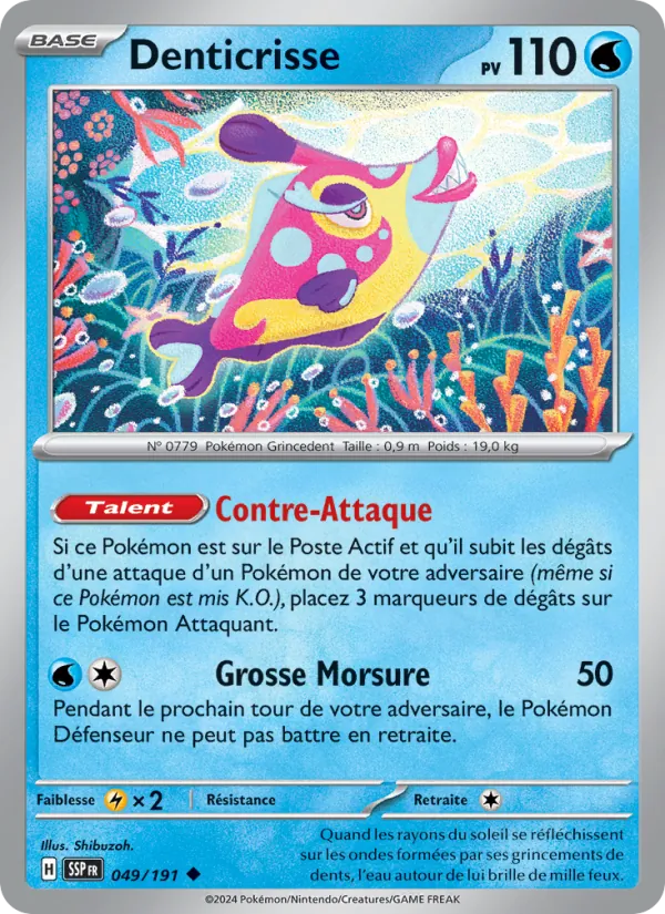 Carte Pokémon Denticrisse 049/191 de l'extension Étincelles Déferlantes