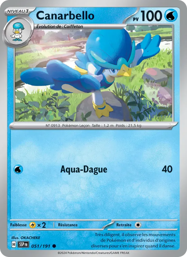 Carte Pokémon Canarbello 051/191 de l'extension Étincelles Déferlantes