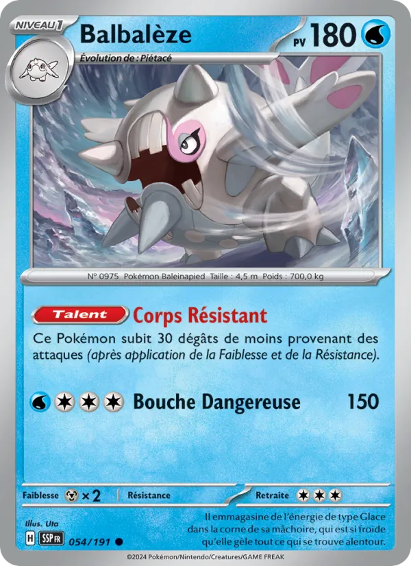 Carte Pokémon Balbalèze 054/191 de l'extension Étincelles Déferlantes