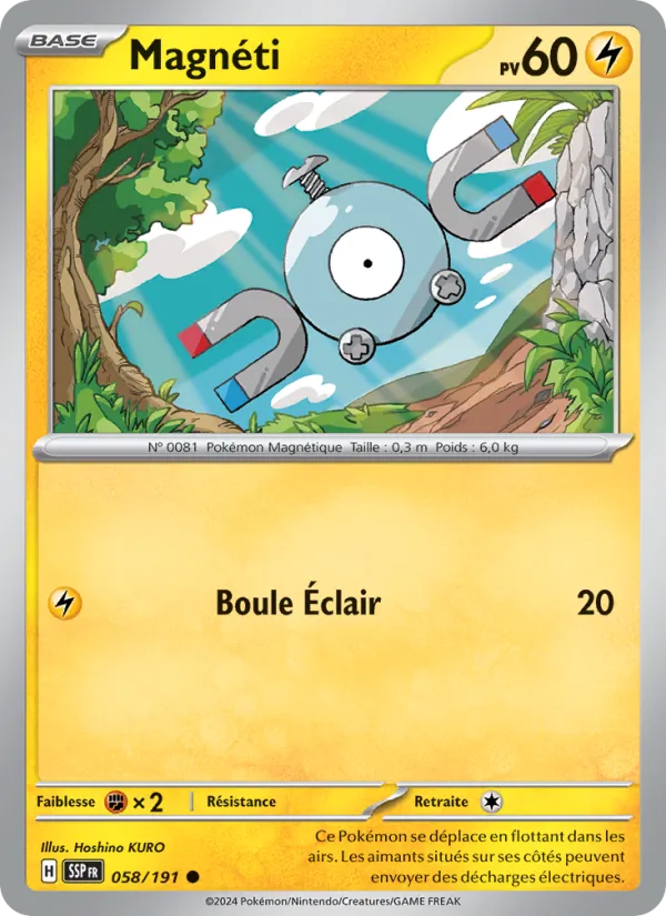 Carte Pokémon Magnéti 058/191 de l'extension Étincelles Déferlantes