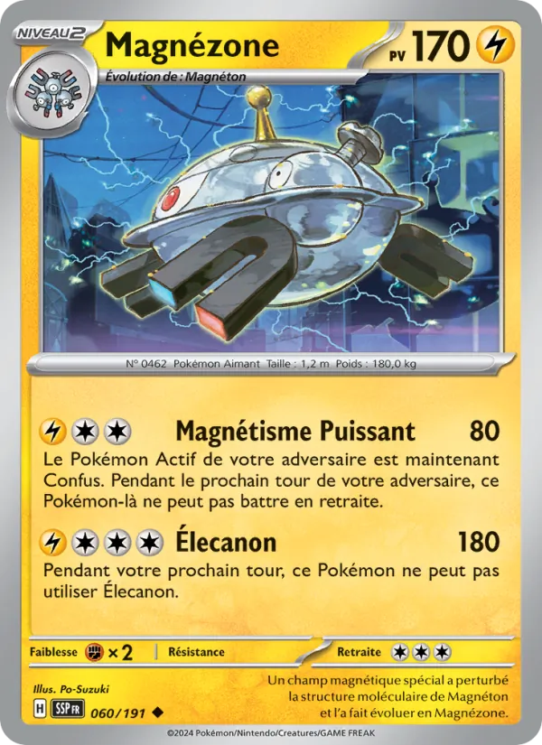 Carte Pokémon Magnézone 060/191 de l'extension Étincelles Déferlantes