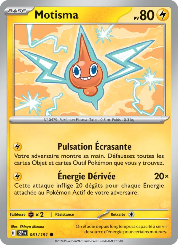Carte Pokémon Motisma 061/191 de l'extension Étincelles Déferlantes