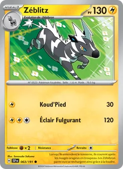 Carte Pokémon Zéblitz 063