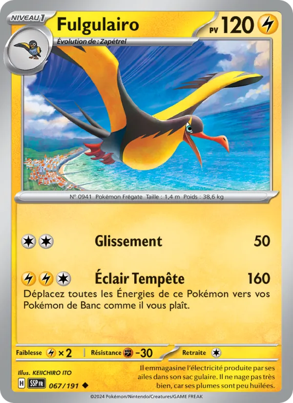 Carte Pokémon Fulgulairo 067/191 de l'extension Étincelles Déferlantes