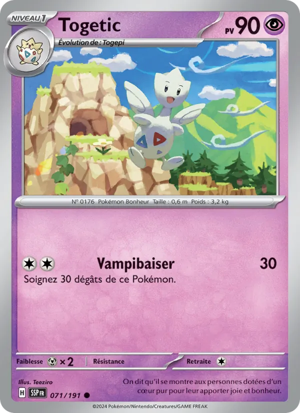 Carte Pokémon Togetic 071/191 de l'extension Étincelles Déferlantes