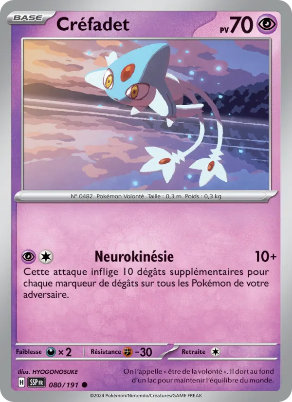 Carte Pokémon Créfadet 080/191 de l'extension Étincelles Déferlantes