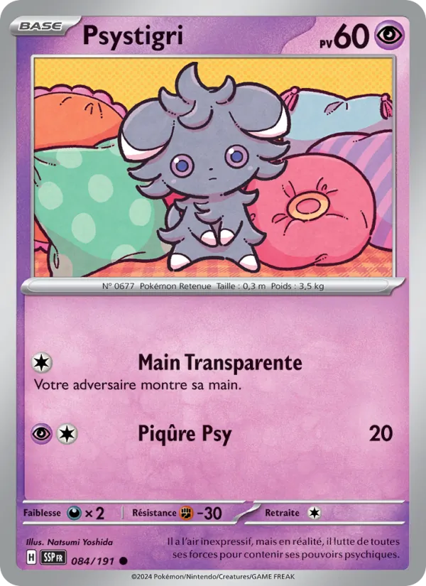 Carte Pokémon Psystigri 084/191 de l'extension Étincelles Déferlantes
