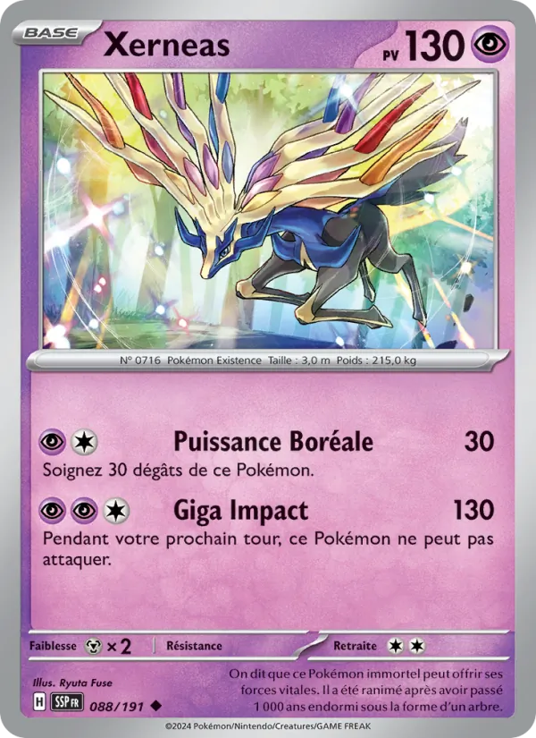 Carte Pokémon Xerneas 088/191 de l'extension Étincelles Déferlantes