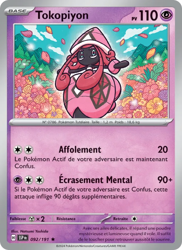 Carte Pokémon Tokopiyon 092/191 de l'extension Étincelles Déferlantes