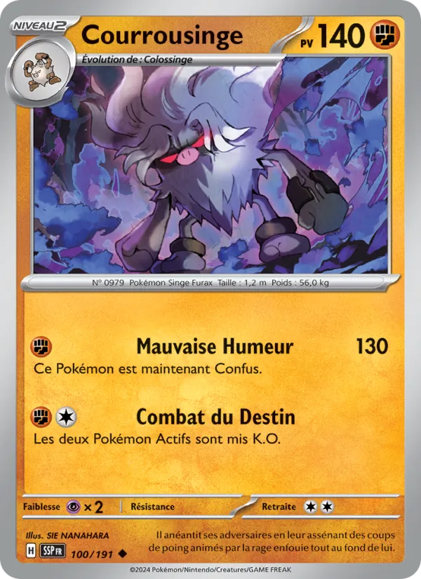 Carte Pokémon Courrousinge 100/191 de l'extension Étincelles Déferlantes
