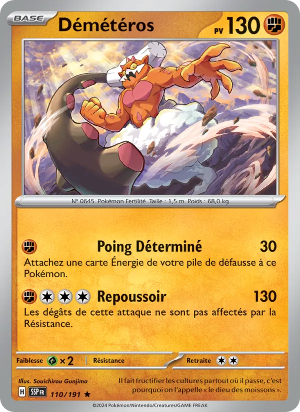 Carte Pokémon Démétéros 110/191 de l'extension Étincelles Déferlantes