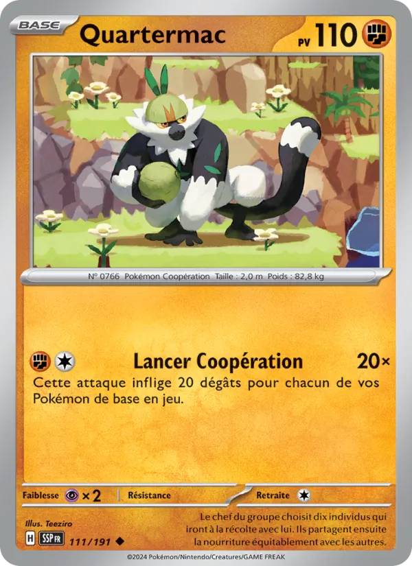 Carte Pokémon Quartermac 111/191 de l'extension Étincelles Déferlantes