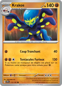 Carte Pokémon Krakos 113