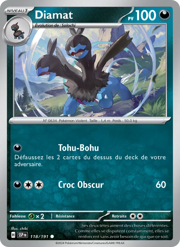 Carte Pokémon Diamat 118/191 de l'extension Étincelles Déferlantes