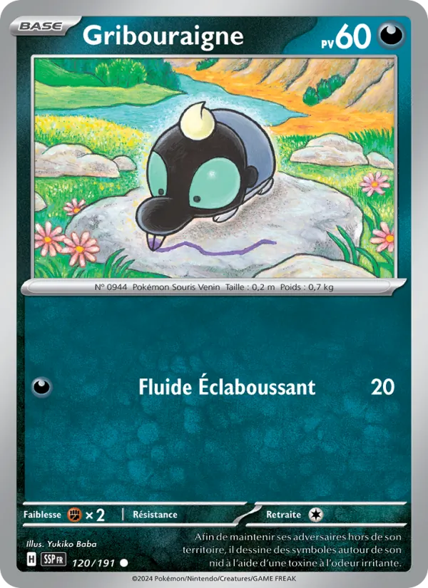 Carte Pokémon Gribouraigne 120/191 de l'extension Étincelles Déferlantes
