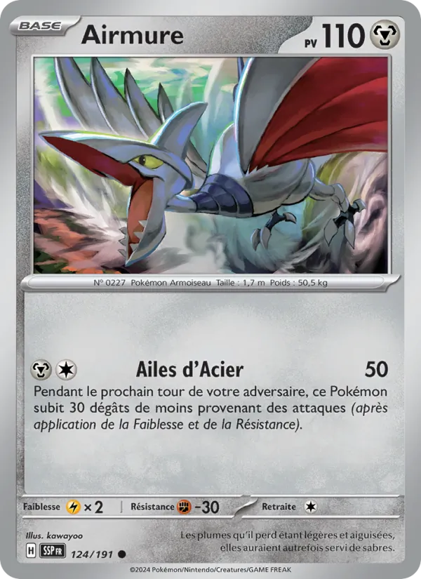 Carte Pokémon Airmure 124/191 de l'extension Étincelles Déferlantes