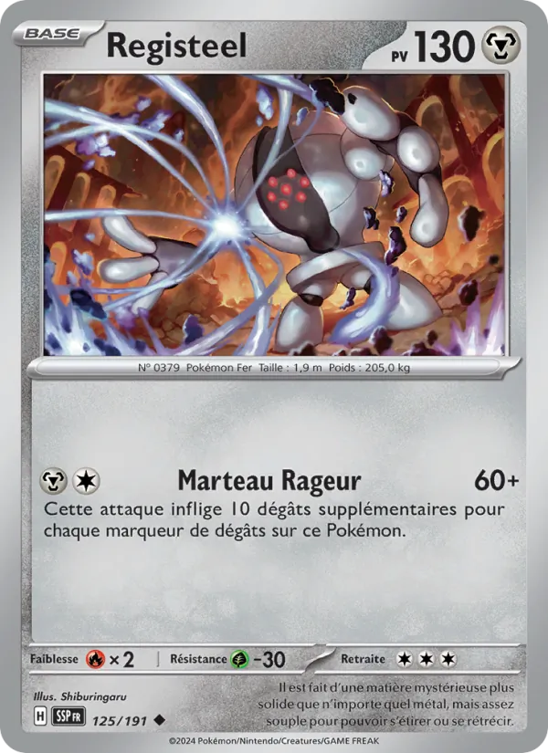 Carte Pokémon Registeel 125/191 de l'extension Étincelles Déferlantes