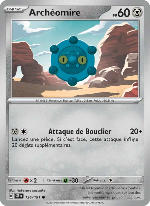 Carte Pokémon Archéomire 126/191 de l'extension Étincelles Déferlantes