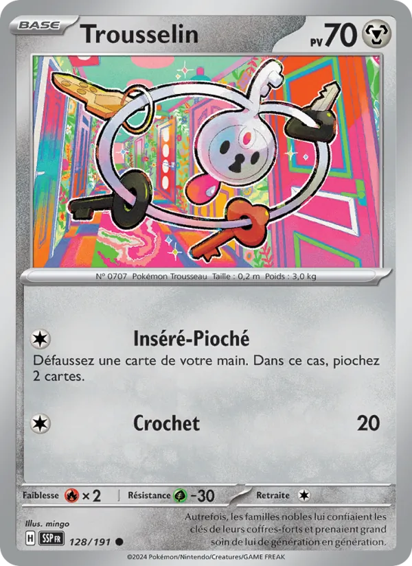 Carte Pokémon Trousselin 128/191 de l'extension Étincelles Déferlantes