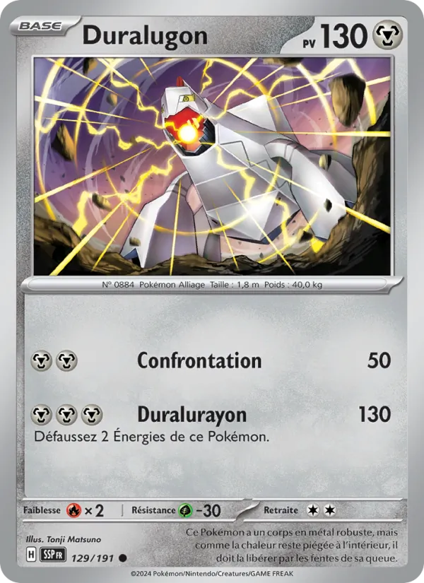 Carte Pokémon Duralugon 129/191 de l'extension Étincelles Déferlantes