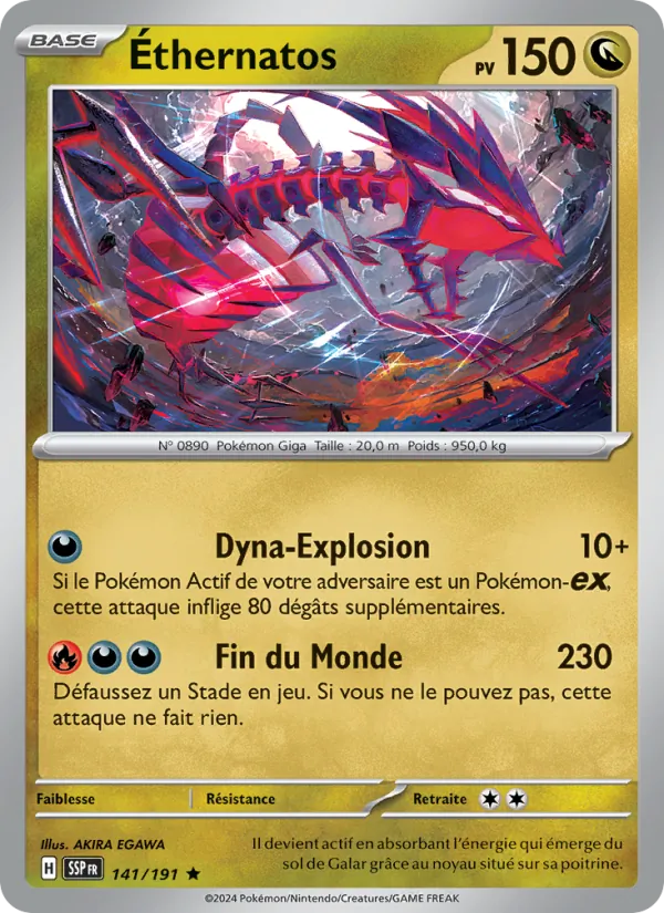 Carte Pokémon Éthernatos 141/191 de l'extension Étincelles Déferlantes