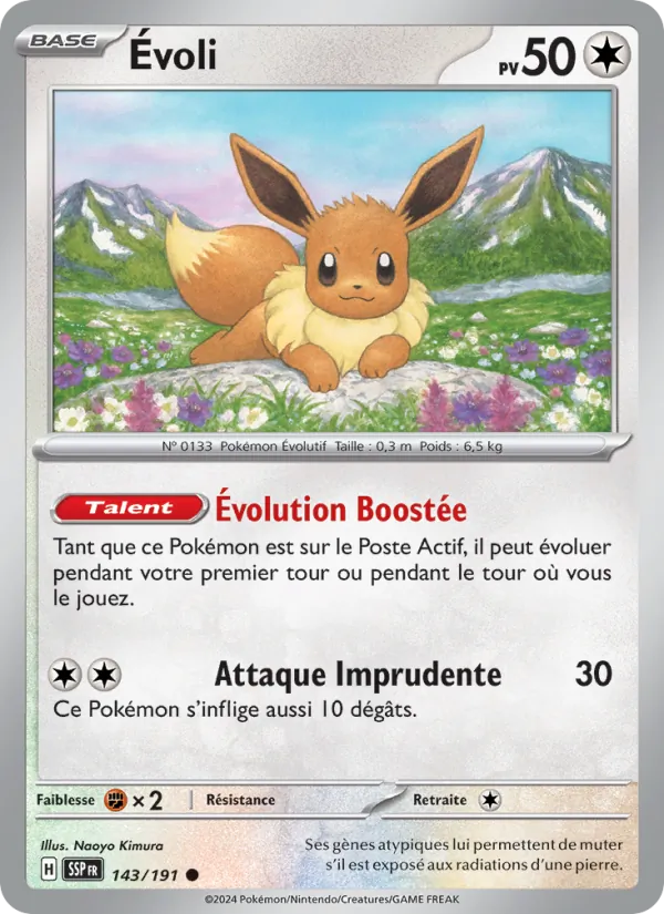 Carte Pokémon Évoli 143/191 de l'extension Étincelles Déferlantes