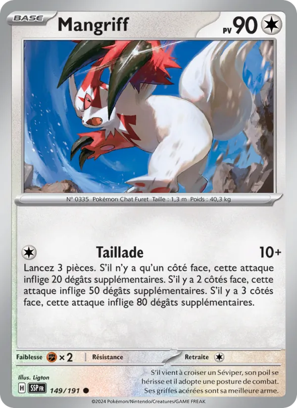 Carte Pokémon Mangriff 149/191 de l'extension Étincelles Déferlantes