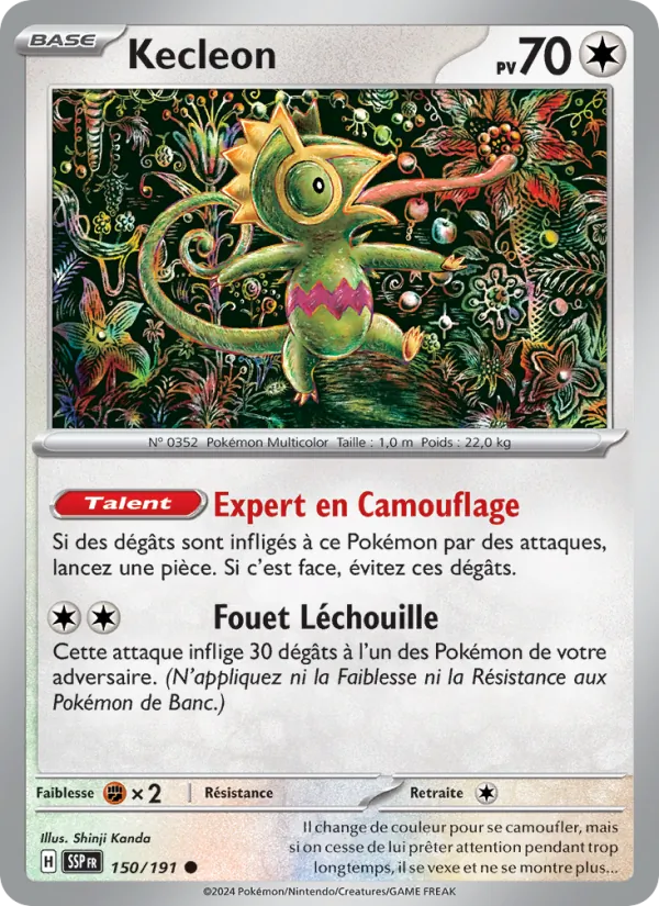 Carte Pokémon Kecleon 150/191 de l'extension Étincelles Déferlantes