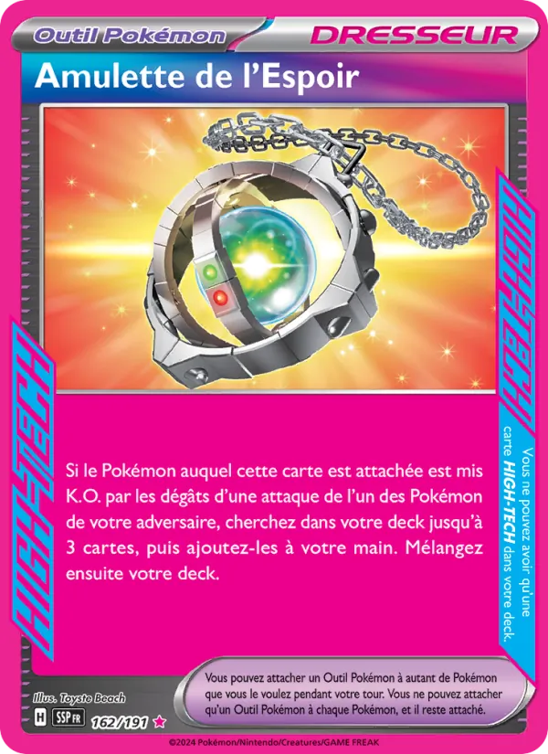 Carte Pokémon Amulette de l'Espoir 162/191 de l'extension Étincelles Déferlantes
