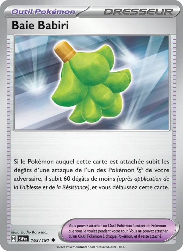 Carte Pokémon Baie Babiri 163/191 de l'extension Étincelles Déferlantes